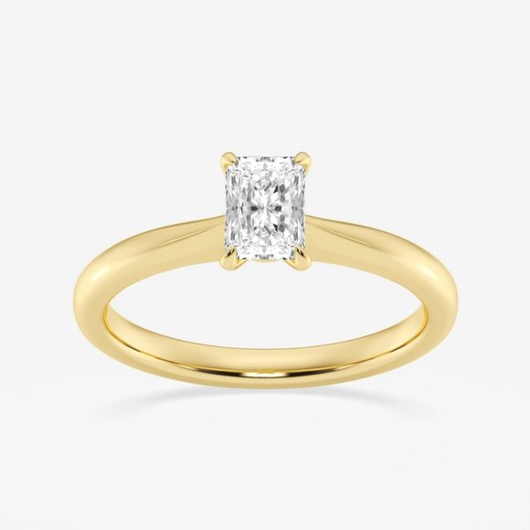 1/2 ctw Radiant Lab Grown Diamond Petite Solitaire Engagement Ring - Picture 3 of 6